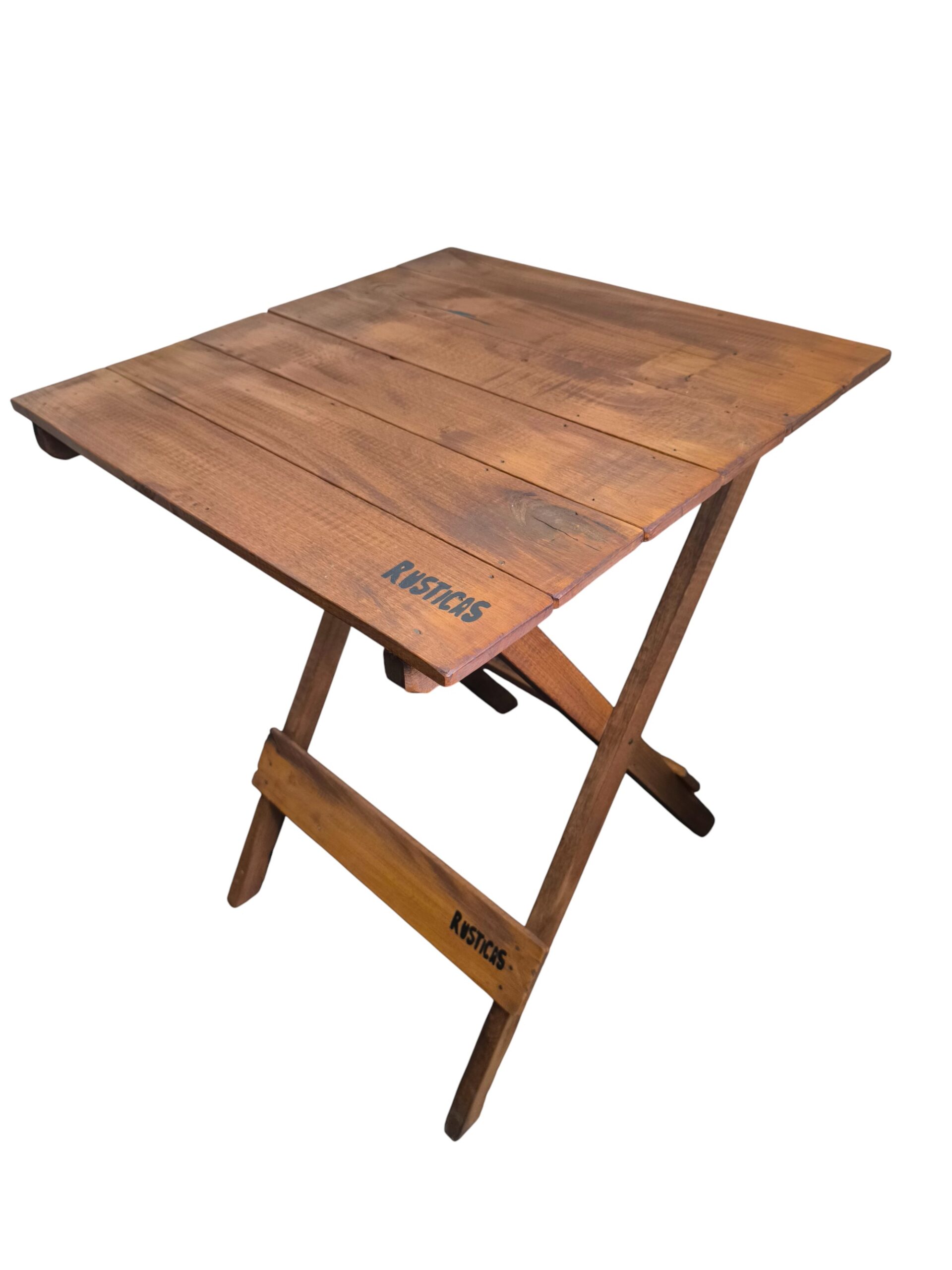Mesa Plegable de Madera Dura 80x80cm - Ideal Restaurantes y Bares – Interior y Exterior - En Crudo Sin Barnizar - Rusticas - Imagen 9