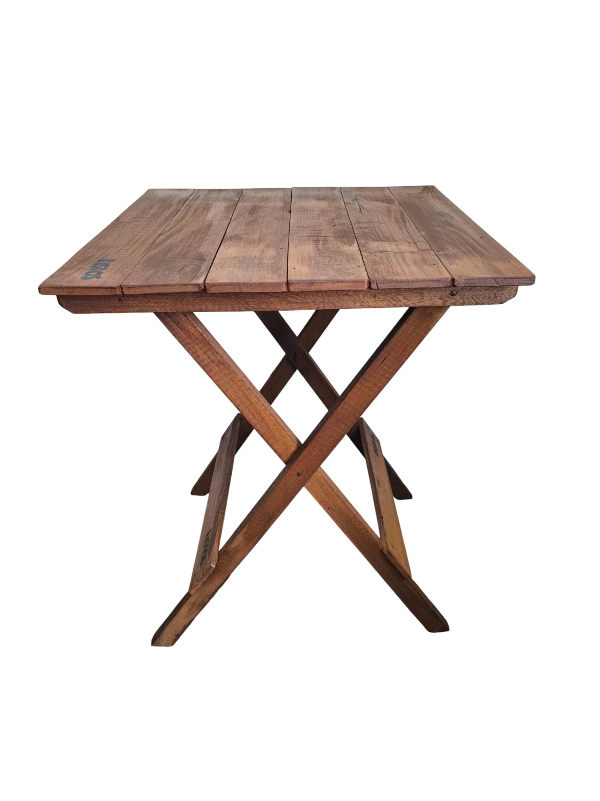 Mesa Plegable de Madera Dura 80x80cm - Ideal Restaurantes y Bares – Interior y Exterior - En Crudo Sin Barnizar - Rusticas - Imagen 10