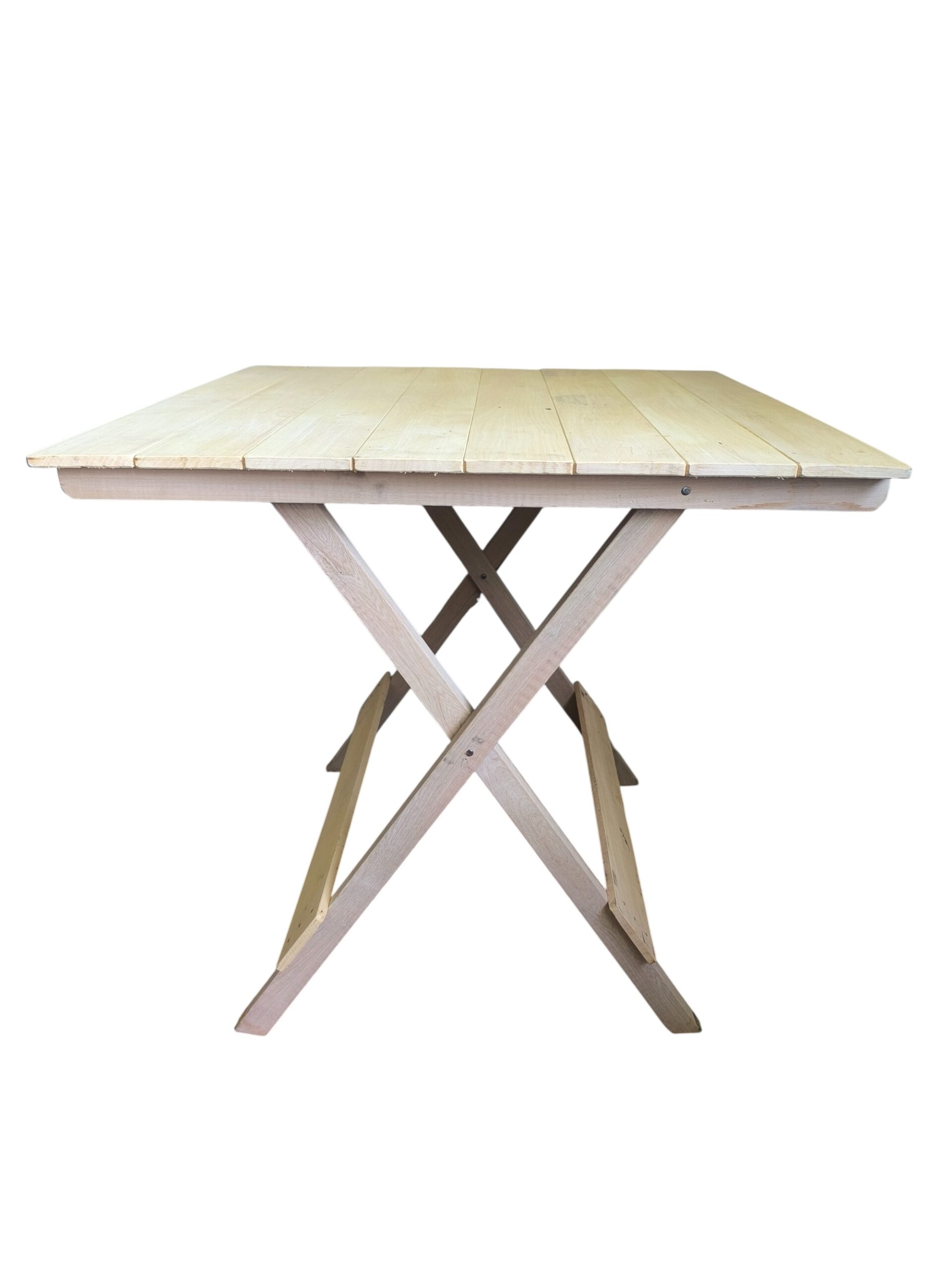 Mesa Plegable de Madera Dura 80x80cm - Ideal Restaurantes y Bares – Interior y Exterior - En Crudo Sin Barnizar - Rusticas - Imagen 2