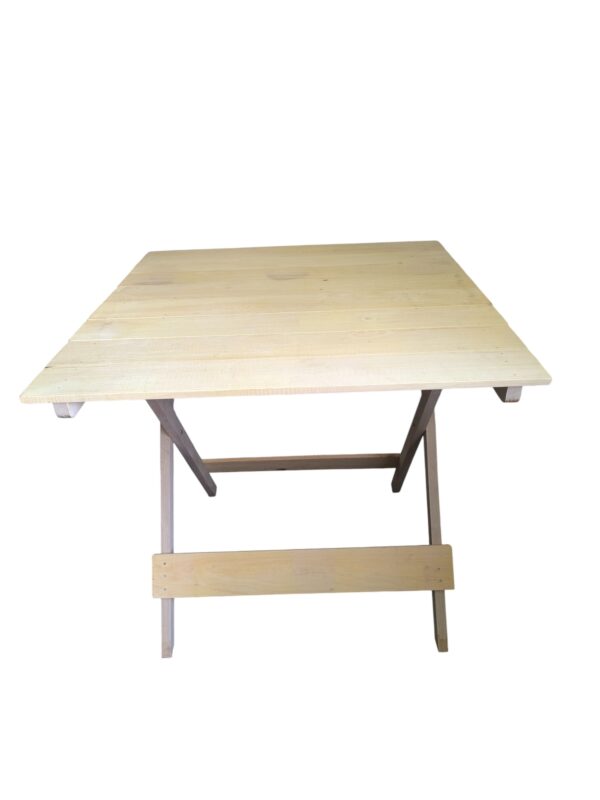 Mesa Plegable de Madera Dura 60x60cm – Interior y Exterior - En Crudo Sin Barnizar - Rusticas