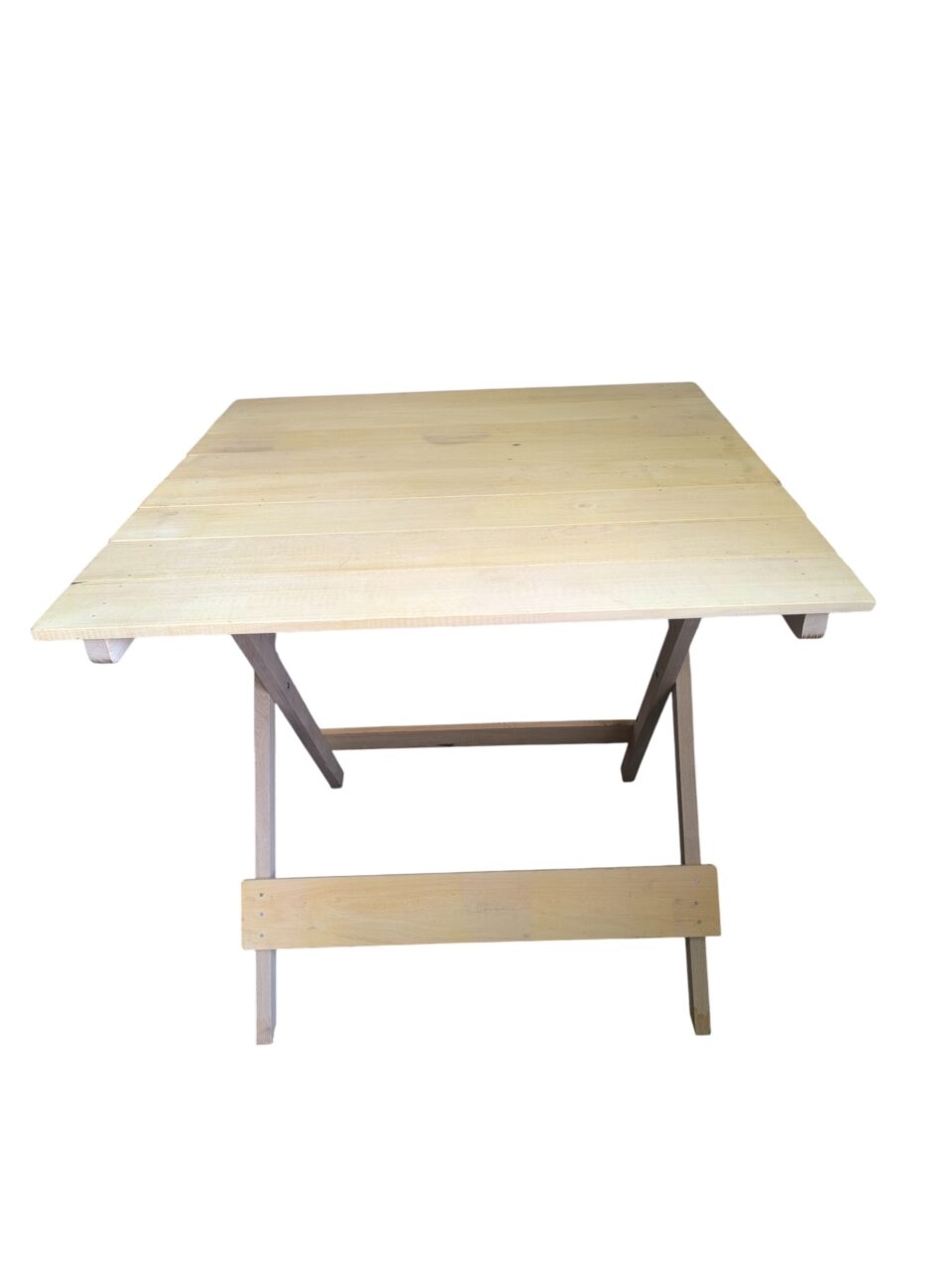 Mesa Plegable de Madera Dura 60x60cm  – Interior y Exterior - En Crudo Sin Barnizar - Rusticas