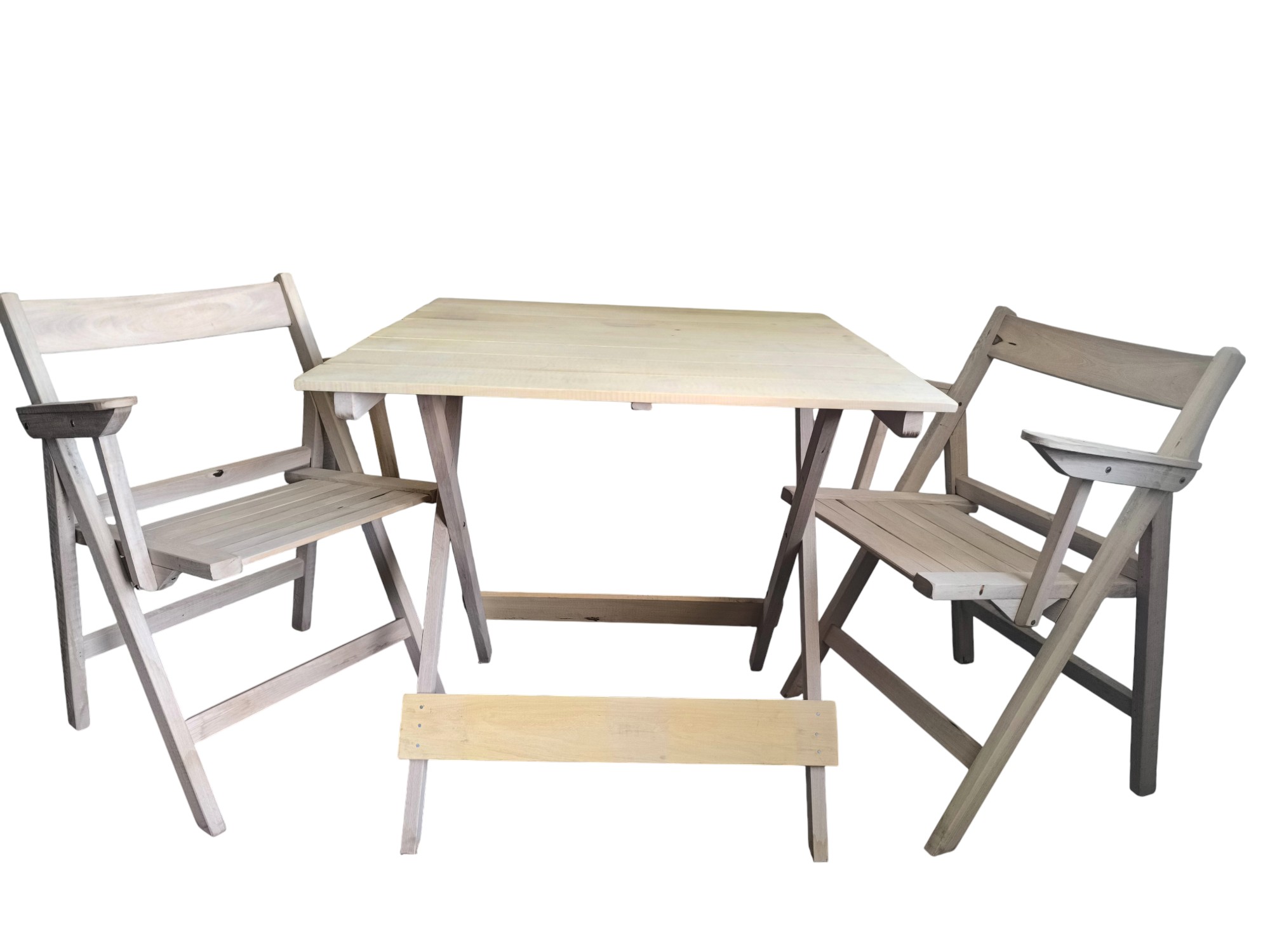 Mesa Plegable de Madera Dura 80x80cm - Ideal Restaurantes y Bares – Interior y Exterior - En Crudo Sin Barnizar - Rusticas - Imagen 5