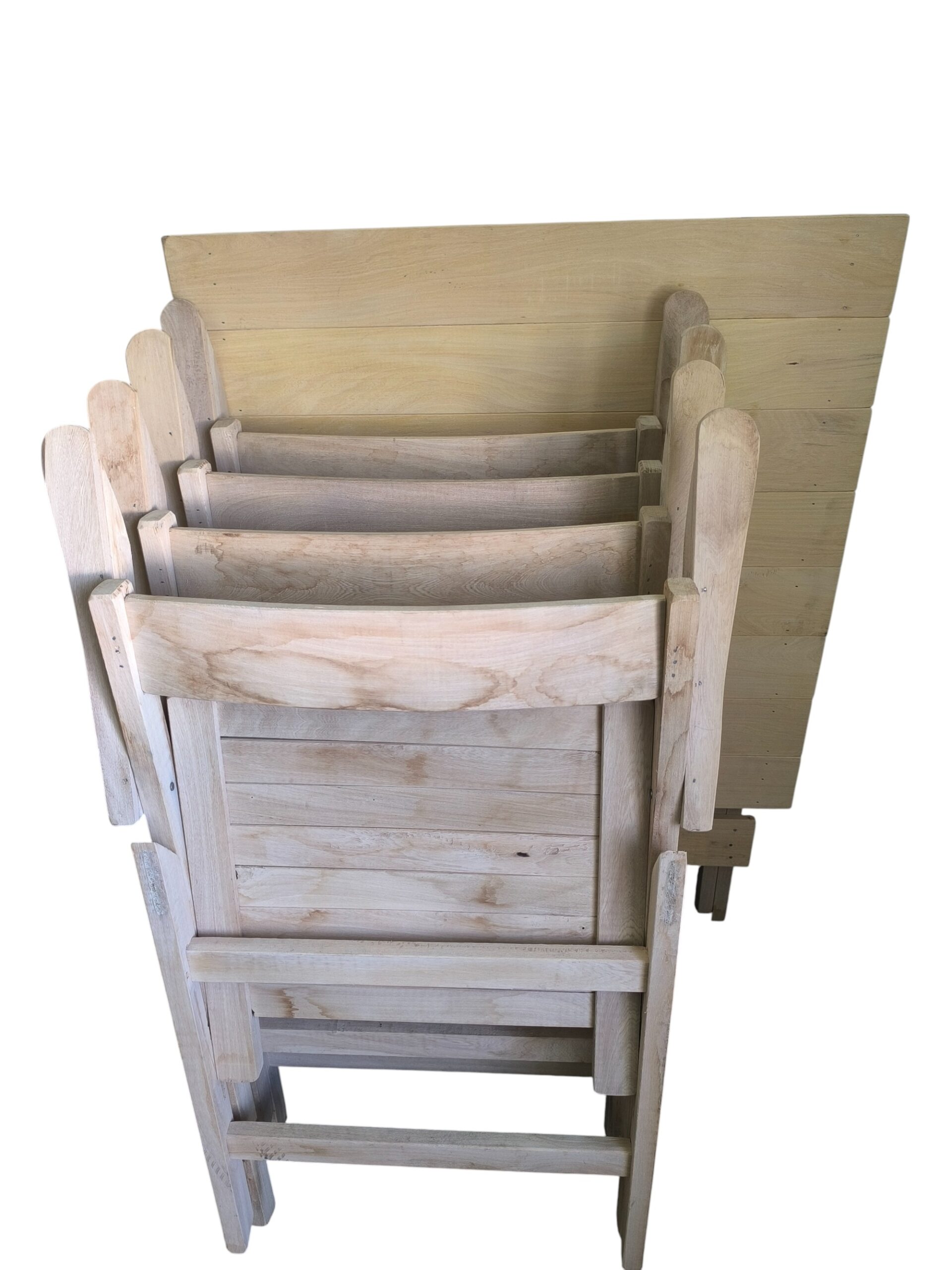 Mesa Plegable de Madera Dura 80x80cm - Ideal Restaurantes y Bares – Interior y Exterior - En Crudo Sin Barnizar - Rusticas - Imagen 6